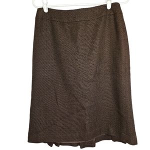 Ann Taylor Wool Blend Brown Pencil Work Skirt